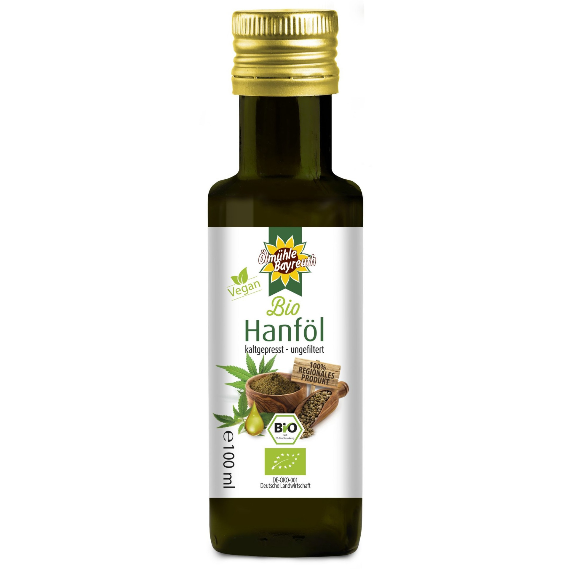 Bio Hanföl kaltgepresst von der Ölmühle Bayreuth