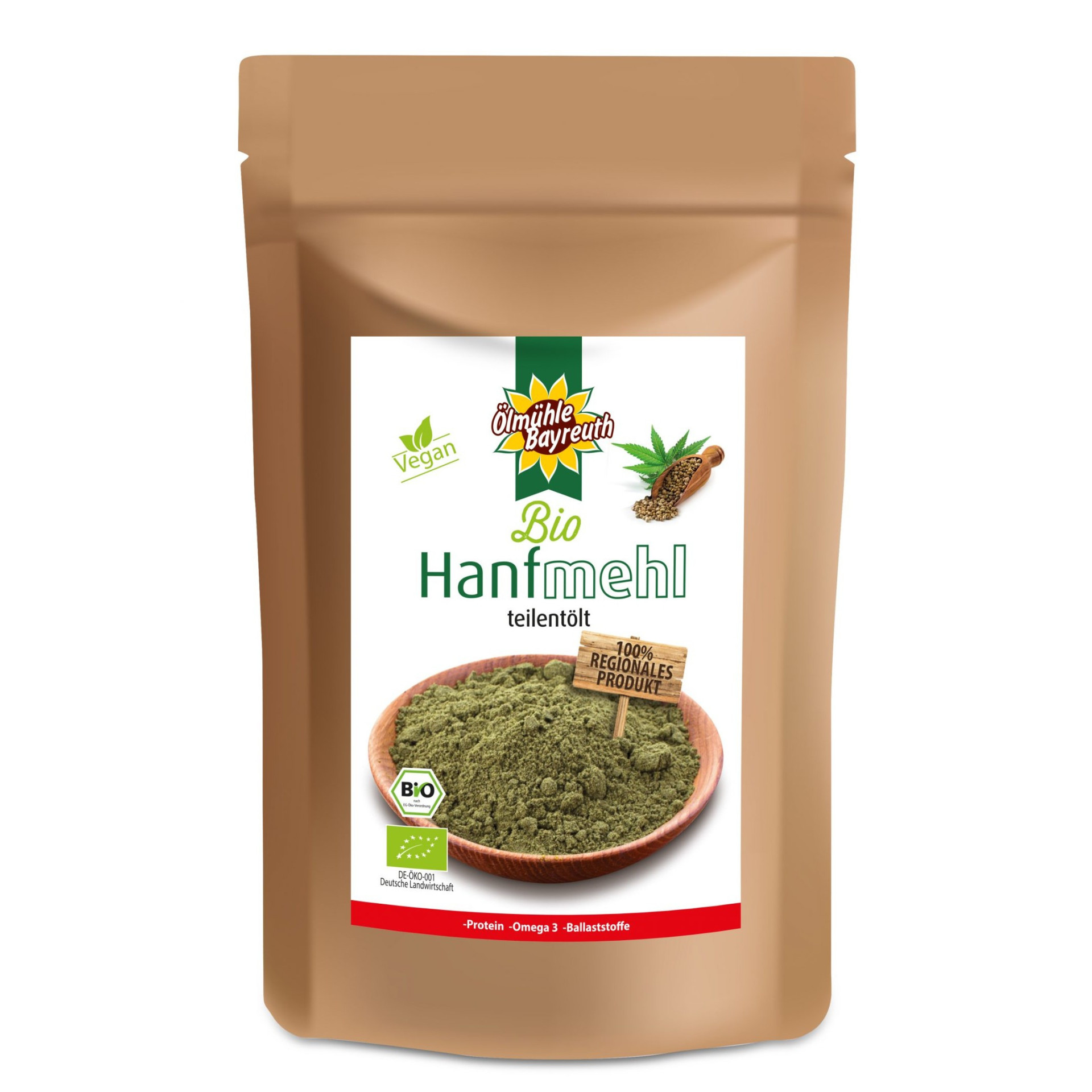 Bio Hanfmehl von der Ölmühle Bayreuth