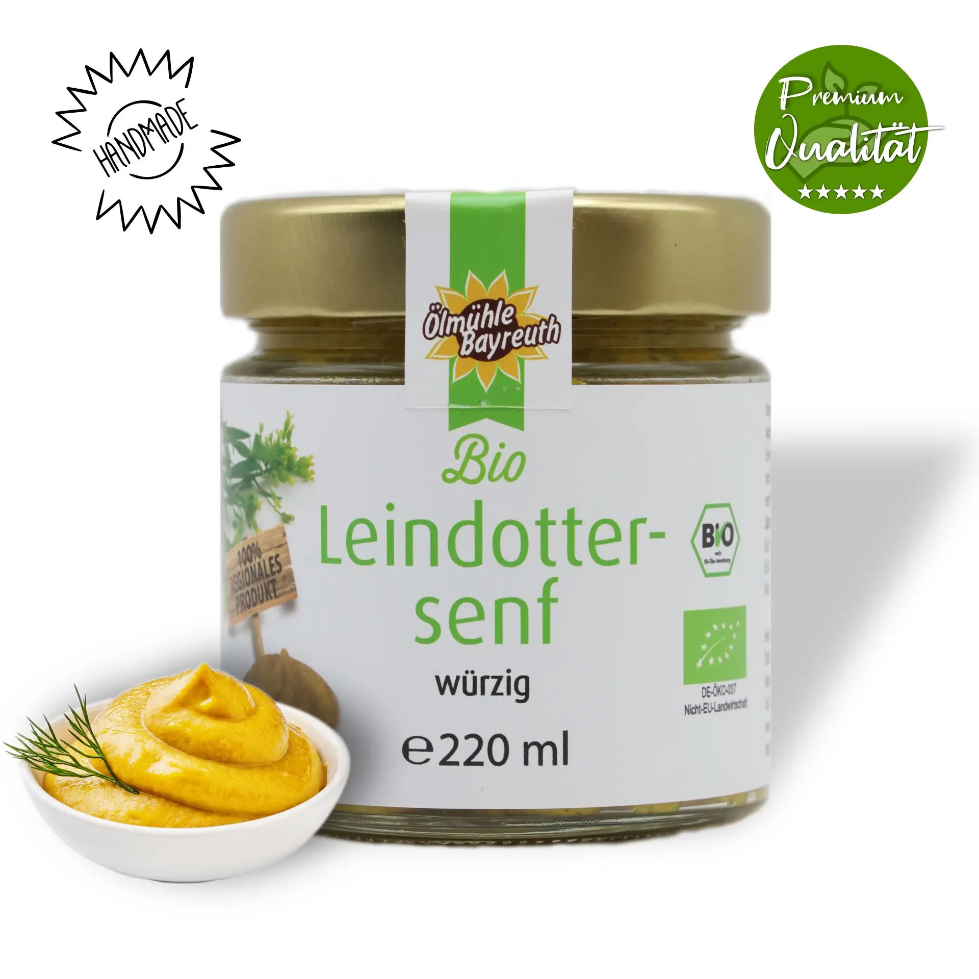 Bio Leindottersenf von der Ölmühle Bayreuth Bio Leindottersenf von der Ölmühle Bayreuth