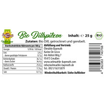 Bio Dillspitzen, getrocknet und gerebelt in Premium Qualität von der Ölmühle Bayreuth